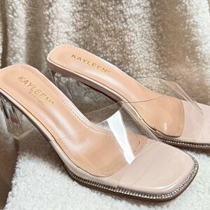 KAYLEEN By Los Angeles Clear and Beige Heels